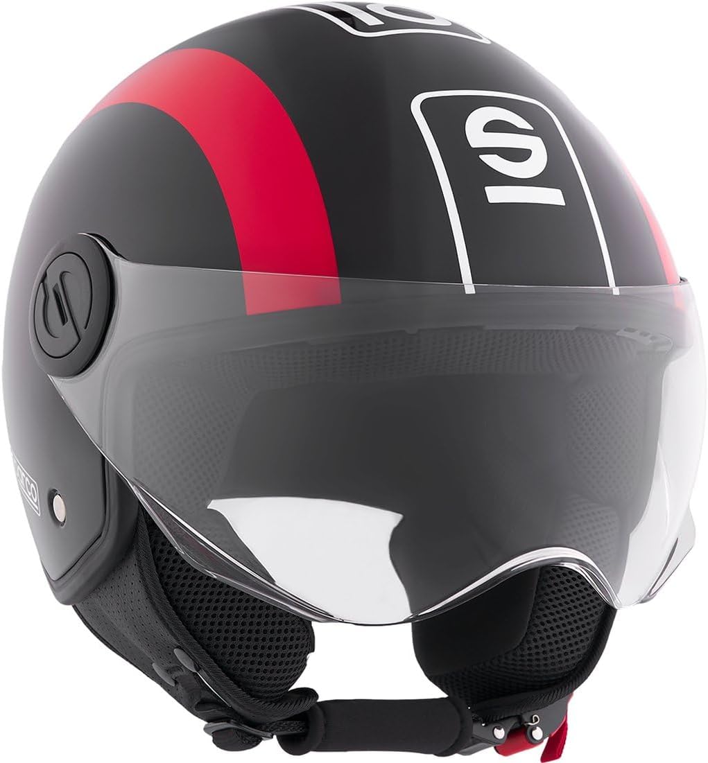 SPARCO RIDERS - CASCO DEMI JET SP601 NERO E ROSSO