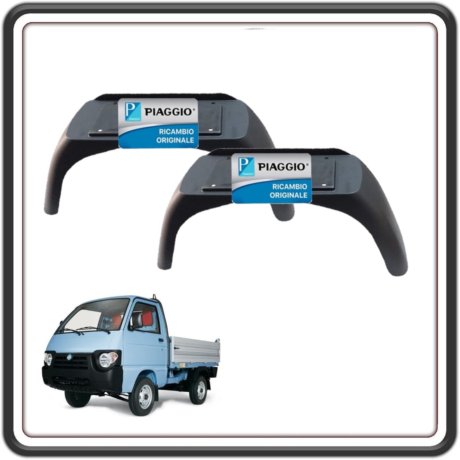 KIT DUE PARAFANGO PARAFANGHI POSTERIORI PER PIAGGIO PORTER TUTTI I MODELLI BENZINA O DIESEL FINO AL 2009 - PIAGGIO QUARGO ORIGINALE PIAGGIO 645569 - 645568