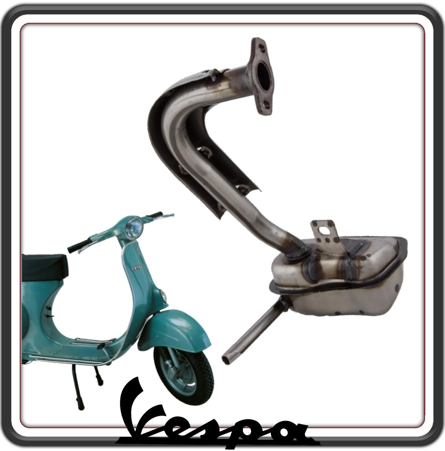 MARMITTA TERMINALE SCARICO COMPATIBILE PER PIAGGIO VESPA 125 PRIMAVERA - VESPA ET3 125 PRIMAVERA.