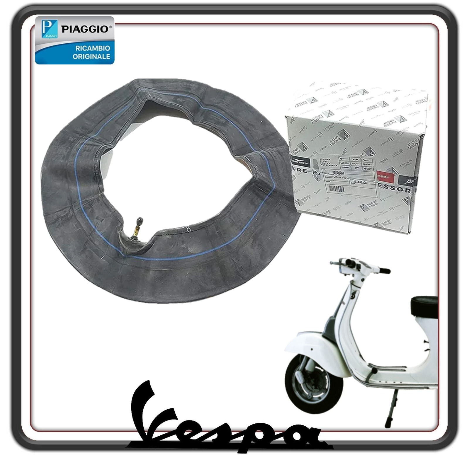 CAMERA D'ARIA MISURA 3.00-10 PER VESPA 50 SPECIAL - VESPA 125 PRIMAVERA - VESPA PK 50-50 XL TUTTI I MODELLI ORIGINALE PIAGGIO 650028M