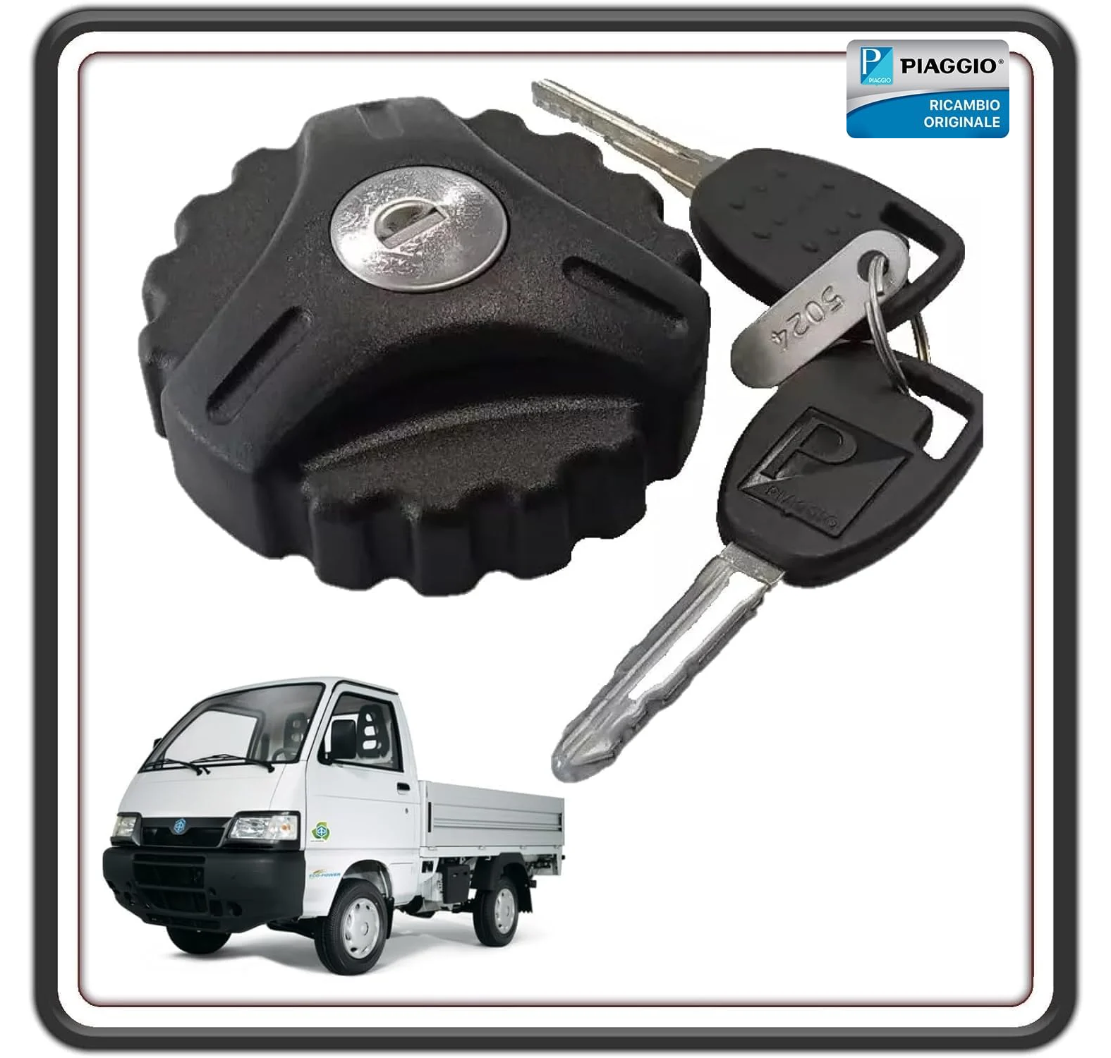 TAPPO SERBATOIO CARBURANTE BENZINA PER PIAGGIO PORTER 1000-1300 16V FINO AL 2009 - PORTER 1200 1400 DIESL - PORTER MULTITECH - D120 - UP DATE ORIGINALE PIAGGIO 658999