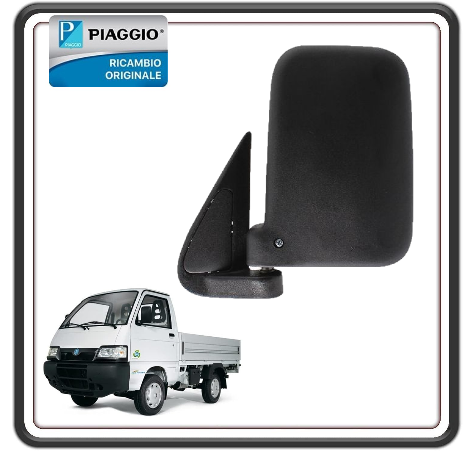 SPECCHIETTO RETROVISORE SINISTRO SX LATO GUIDA ORIGINALE PIAGGIO PER PORTER 1300 (FINO AL 2009), PORTER 1200 1400 DIESEL, QUARGO DIESEL ORIGINALE PIAGGIO 8794087Z01000