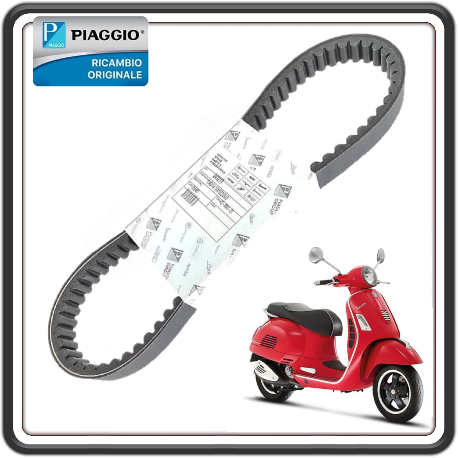 CINGHIA TRASMISSIONE DISTRIBUZIONE PER PIAGGIO VESPA GTS 125 150 - VESPA LX 125-150 FINO AL 2012 - PIAGGIO LIBERTY 125 FINO AL 2012 ORIGINALE PIAGGIO 841213