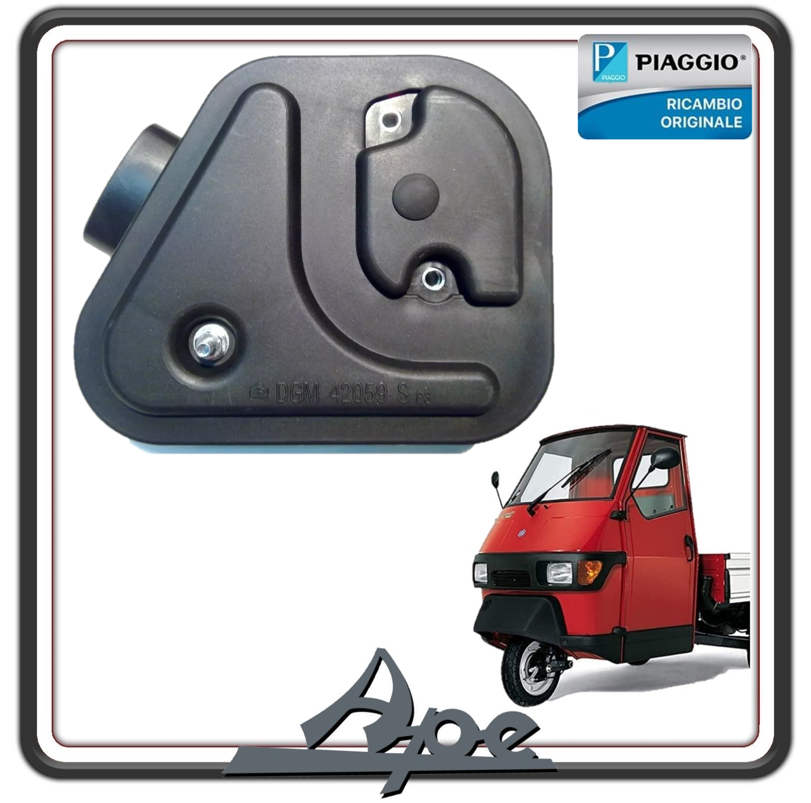 SCATOLA CASSA DEPURATORE FILTRO ARIA PER PIAGGIO APE 50 DAL 1980 IN POI ORIGINALE PIAGGIO 295322