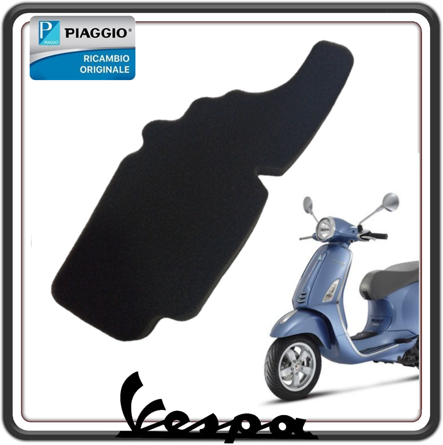 FILTRO ARIA PER PIAGGIO VESPA PRIMAVERA 50 SENZA ABS DAL 2013 AL 2020 - VESPA SPRINT 50 DAL 2014 AL 2020 - PIAGGIO X8 125 150 FINO AL 2008 ORIGINALE PIAGGIO 843194