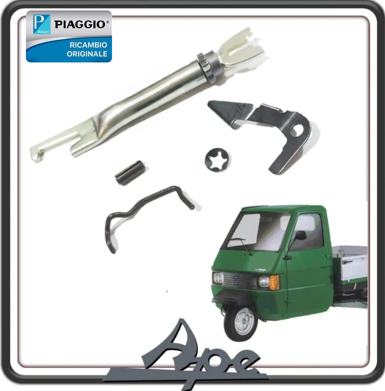 KIT REGISTRO RECUPERO GANASCE CEPPI FRENO FRENI LATO SINISTRO SX PER PIAGGIO QUARGO TUTTI I MODELLI - PIAGGIO APE 703-602 - APE CAR - APE POKER ORIGINALE PIAGGIO 644326