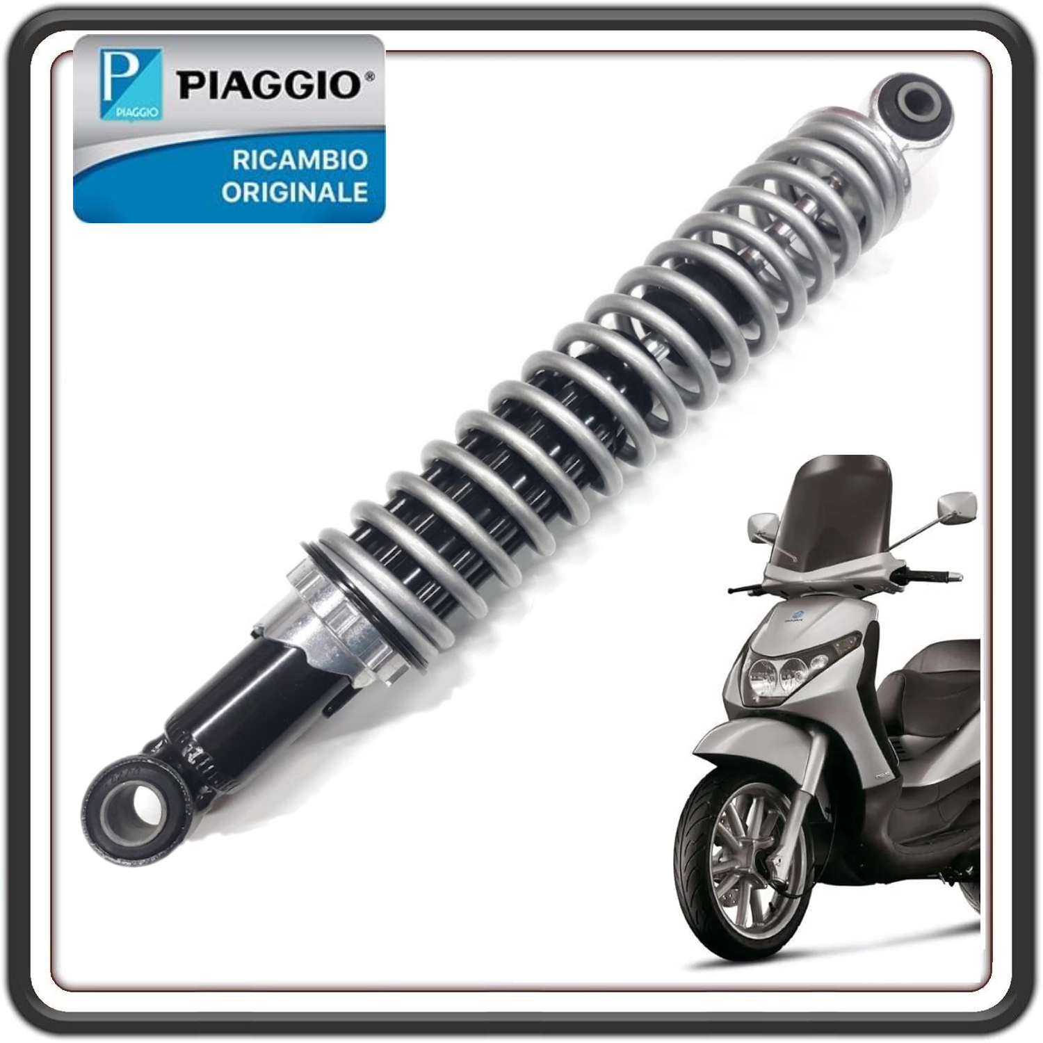 AMMORTIZZATORE POSTERIORE PER PIAGGIO BEVERLY 125 DAL 2001 AL 2010 - BEVERLY 200 DAL 2001 AL 2003 - BEVERLY 250 DAL 2004 AL 2009 - PIAGGIO BEVERLY 300 DAL 2009 AL 2010 ORIGINALE PIAGGIO 601014