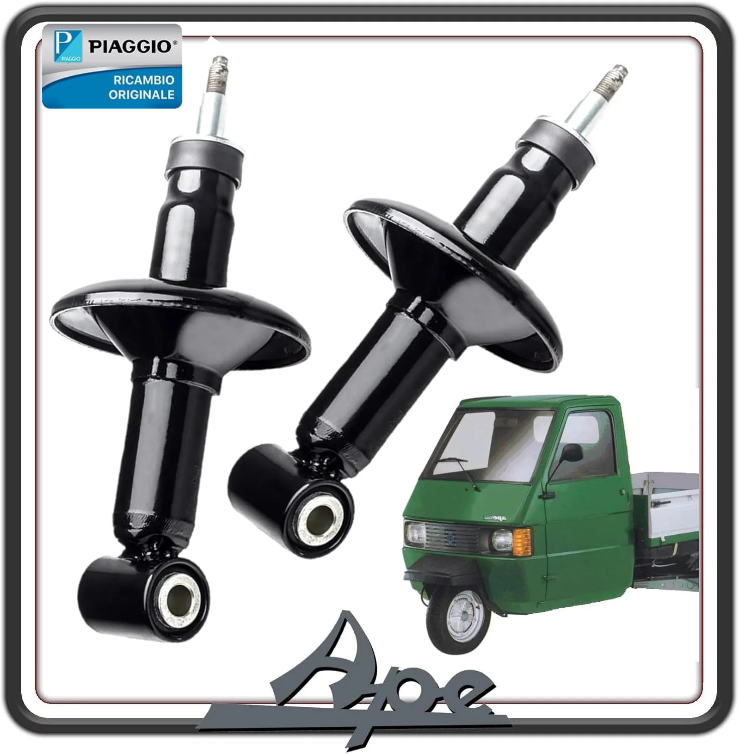 KIT 2 AMMORTIZZATORE AMMORTIZZATORI SOSPENSIONI POSTERIORE POSTERIORI PIAGGIO APE 703 BENZINA E DIESEL ORIGINALE PIAGGIO 56600R X2