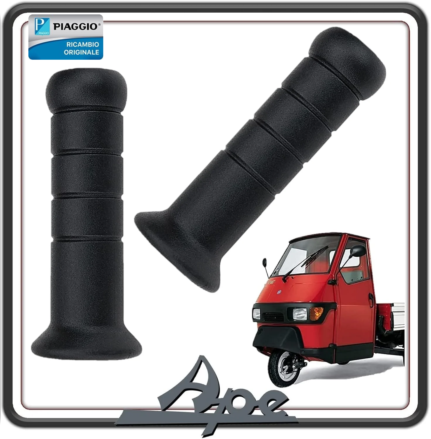 KIT COPPIA DUE MANOPOLA MANOPOLE NERE PER PIAGGIO APE 50 TUTTE LE VERSIONI ORIGINALI PIAGGIO
