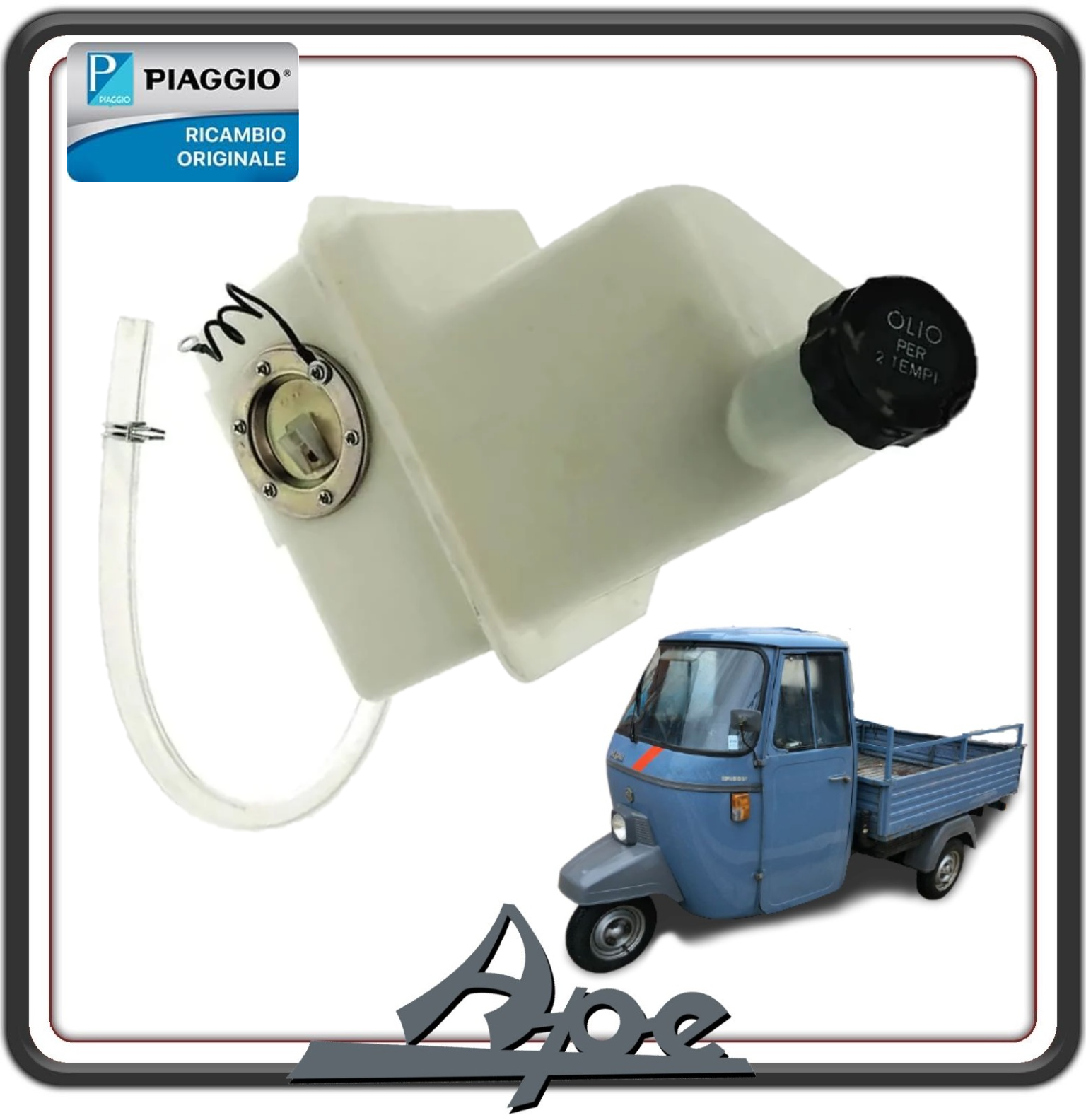 SERBATOIO VASCHETTA OLIO MISCELA PER PIAGGIO APE TM 703 - APE 601 - APE 602 - APE 501 - APE CAR ORIGINALE PIAGGIO 2634496