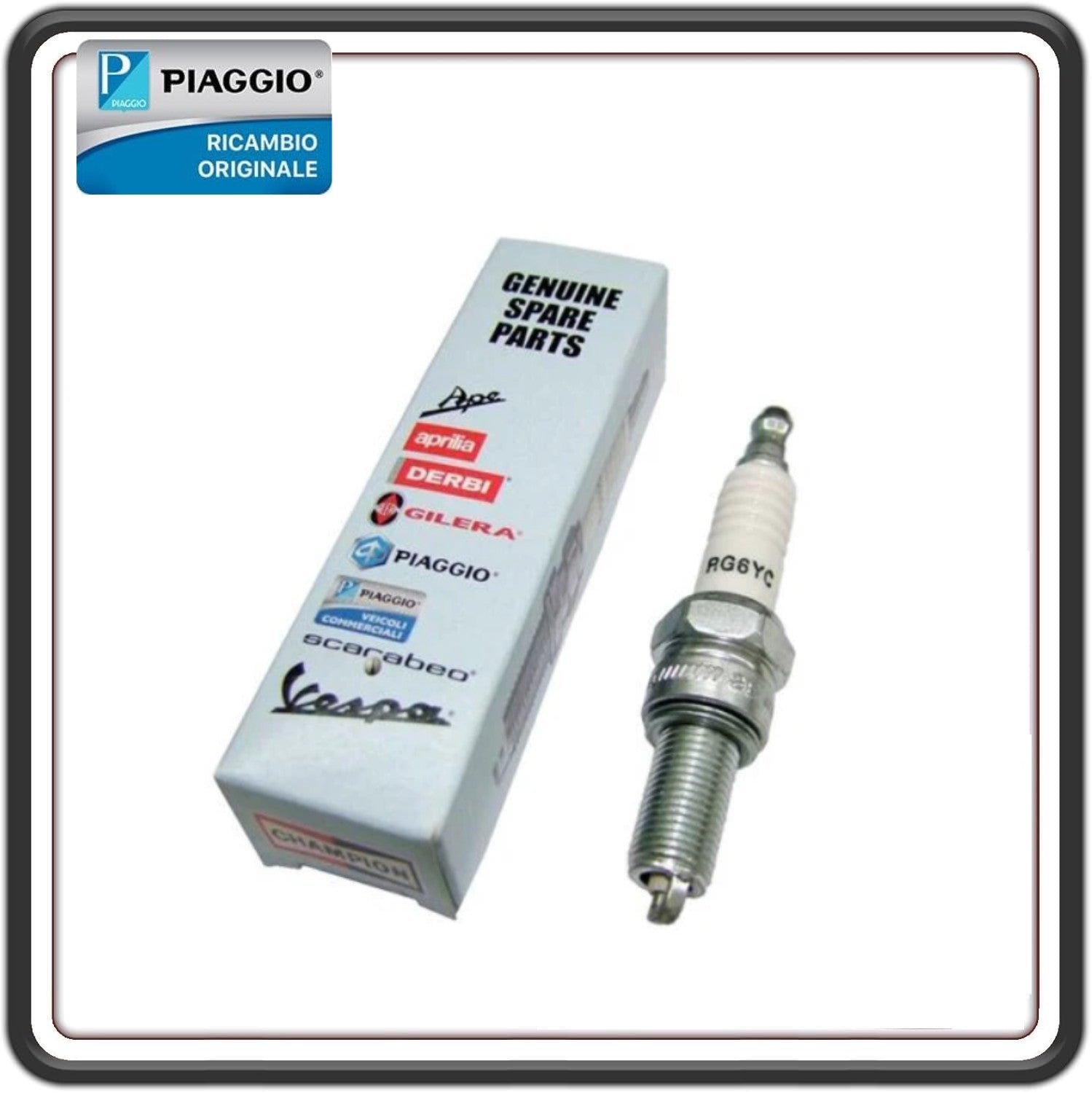 CANDELA ACCENSIONE RG6YC PER PIAGGIO LIBERTY 4T 125 DAL 2006 AL 2012 - PIAGGIO LIBERTY 4T 150 DAL 2008 AL 2013 - LIBERTY 4T 200 DAL 2006 AL 2008 ORIGINALE PIAGGIO RG6YC