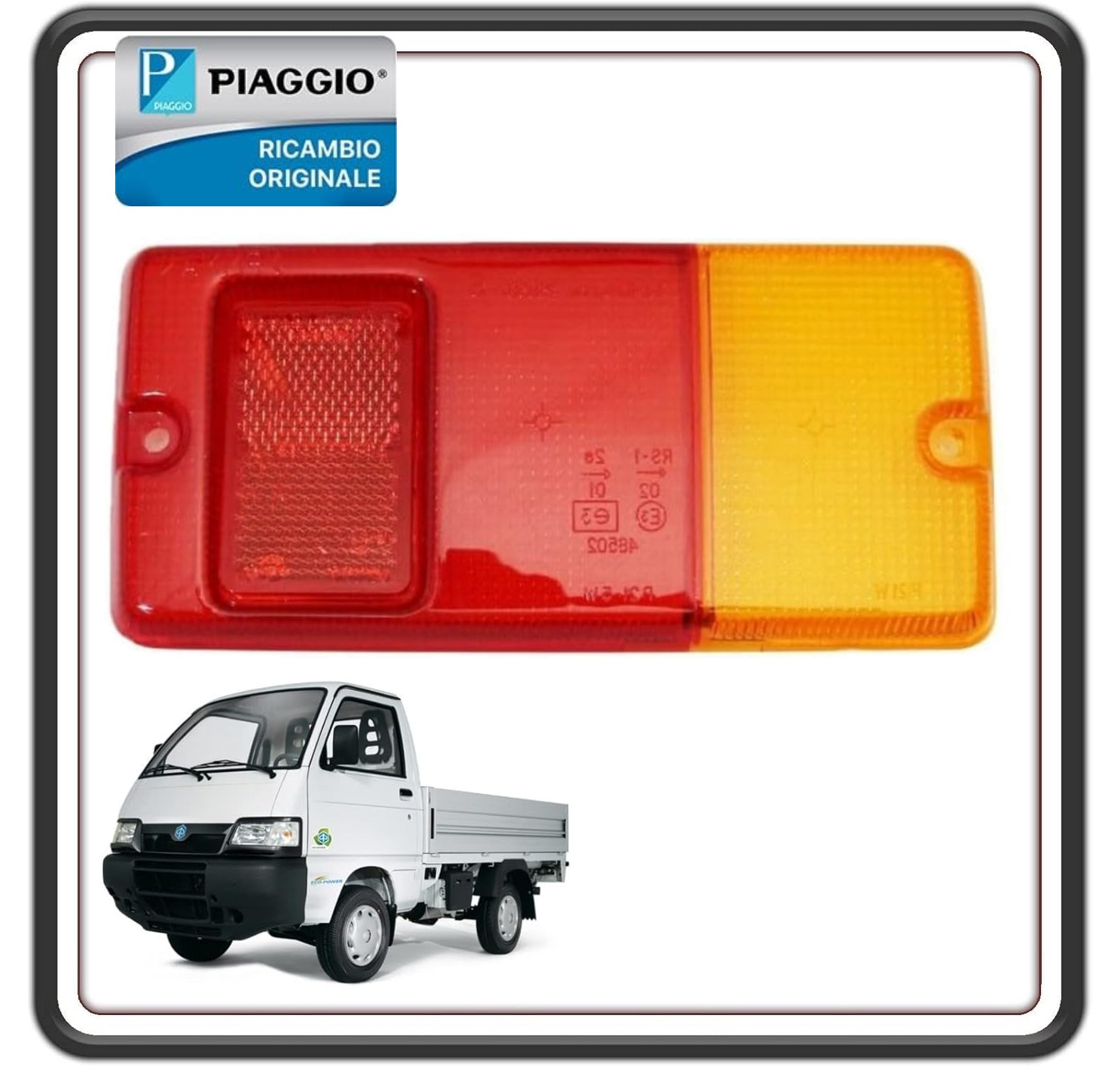 GEMMA PLASTICA VETRINO FRECCIA INDICATORE DI DIREZIONE POSTERIORE LATO SINISTRO PER PIAGGIO PORTER 1000 - PORTER 1300 FINO AL 2009 - PORTER 1200 1400 DIESEL ORIGINALE PIAGGIO 8156187Z01000