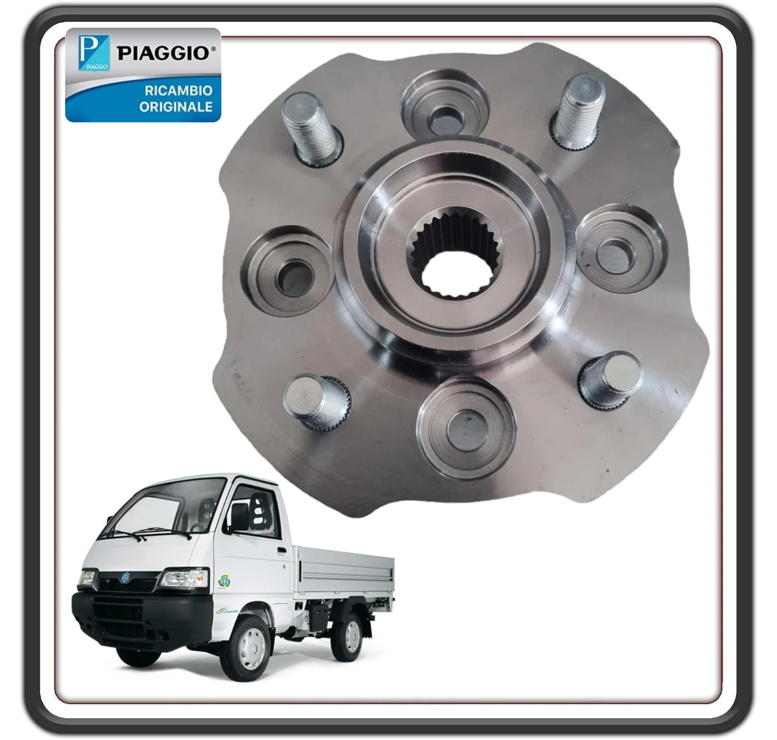 MOZZO ANTERIORE PER PIAGGIO PORTER 1000 - PORTER 1300 16V FINO AL 2008 DAIHATSU - PORTER 1200 1400 DIESEL - PORTER MAXXI - PORTER MULTITECH - PIAGGIO QUARGO DIESEL ORIGINALE PIAGGIO 4350287Z01000