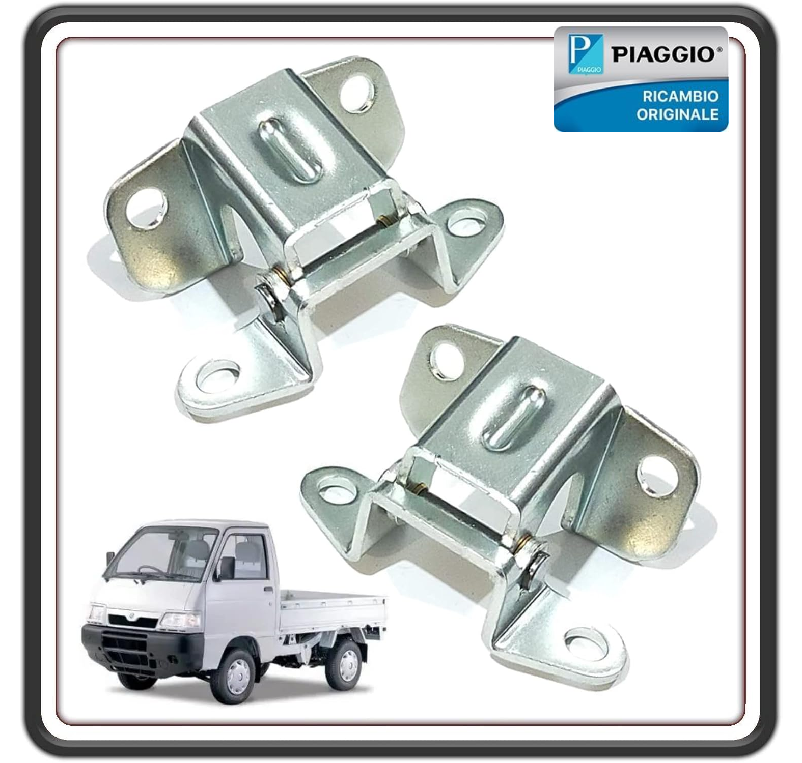 KIT 2 SUPPORTO CERNIERA CERNIERE PORTA SPORTELLO PORTELLO ANTERIORE PER PIAGGIO PORTER 1300 - PORTER 1200 1400 DIESEL - PIAGGIO QUARGO ORIGINALE PIAGGIO 6871087Z01000
