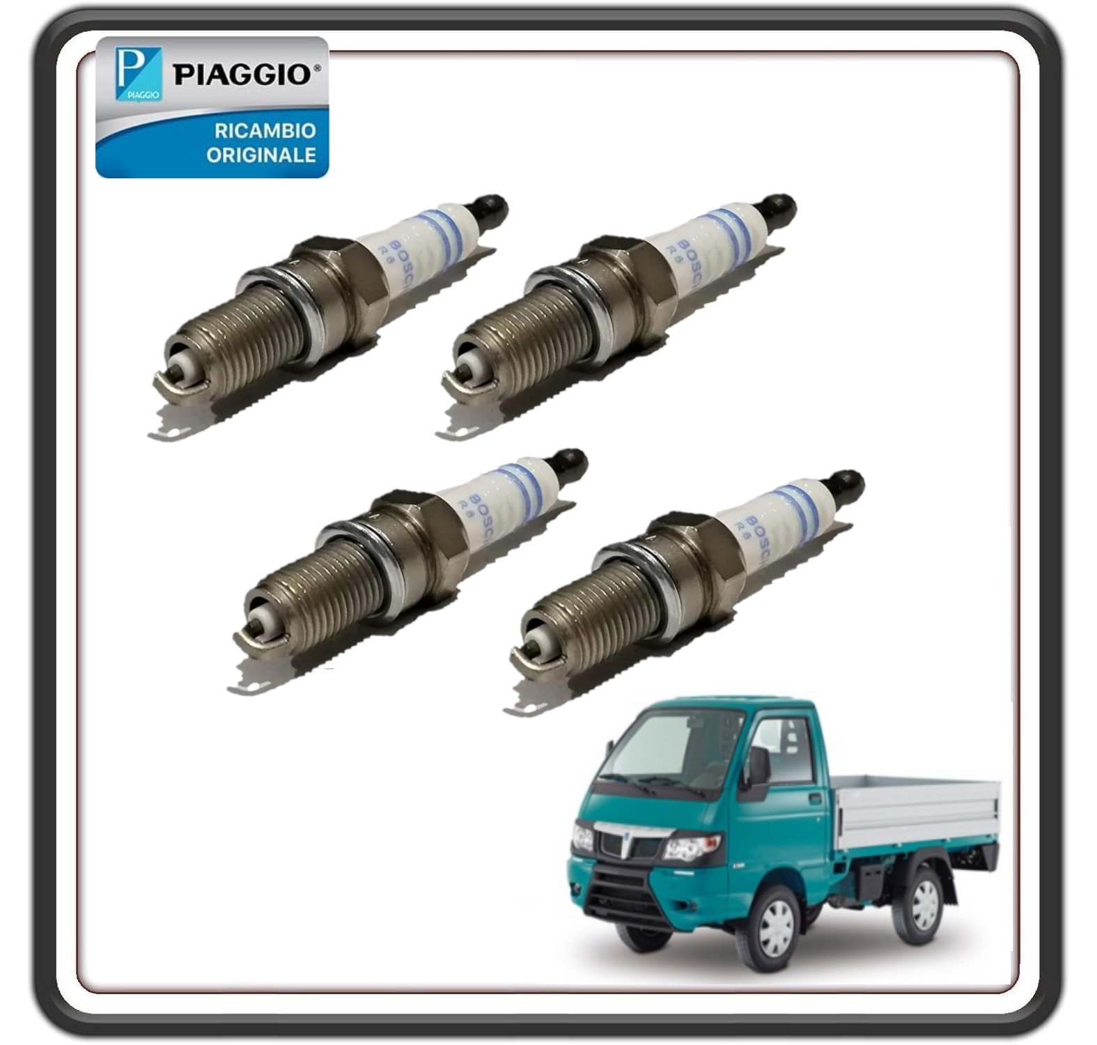 KIT 4 CANDELE CANDELA ACCENSIONE PER PIAGGIO PORTER MULTITECH DAL 2009 IN POI ORIGINALE PIAGGIO 1D001605