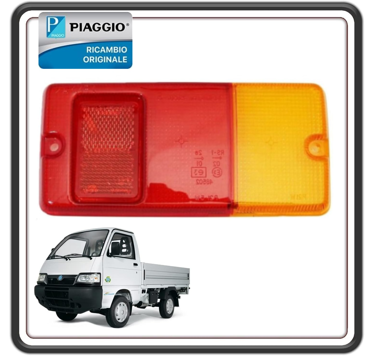 GEMMA PLASTICA VETRINO FRECCIA INDICATORE DI DIREZIONE POSTERIORE LATO DESTRO PORTER 1000 - PORTER 1300 FINO AL 2009 - PORTER 1200 1400 DIESEL ORIGINALE PIAGGIO 8155187Z01000