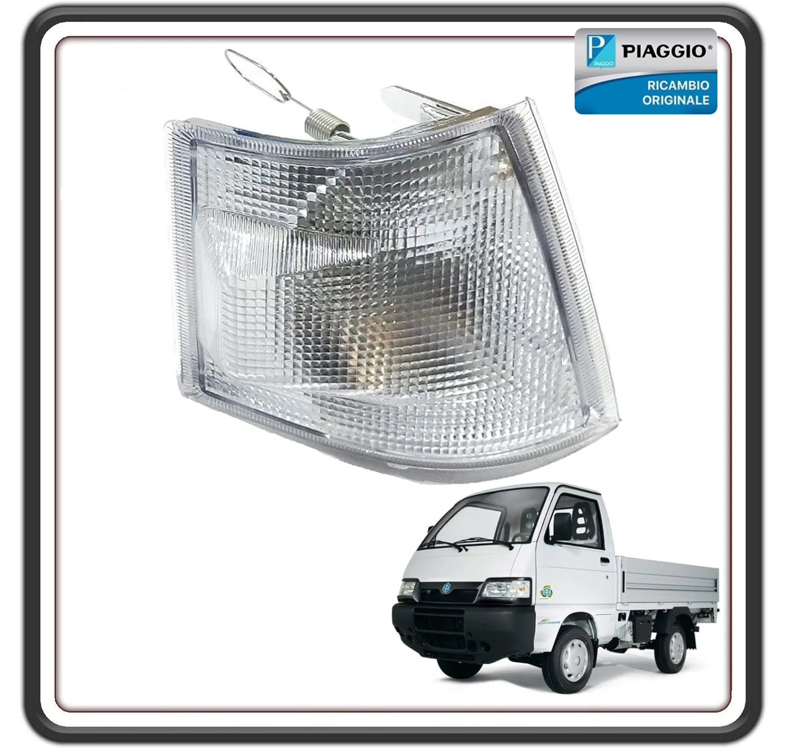 FRECCIA INDICATORE DI DIREZIONE FANALINO ANTERIORE LATO DESTRO LATO PASSEGGERO PER PIAGGIO PORTER 1300 16V - PORTER 1200 1400 DIESEL ORIGINALE PIAGGIO 8151087Z05000