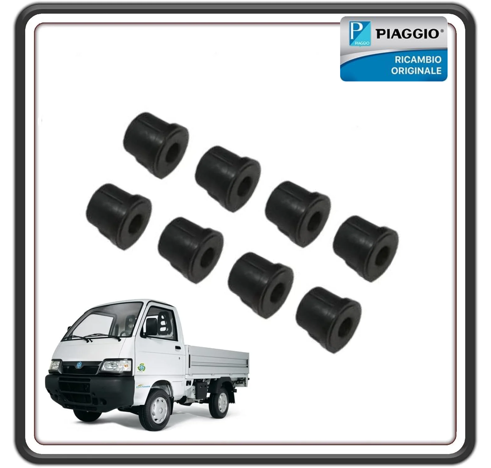 KIT 8 BOCCOLA BOCCOLE BUSSOLA BUSSOLE TAMPONI BALESTRA PER PIAGGIO PORTER 1300 BENZINA - PORTER 1200 1400 DIESEL ORIGINALE PIAGGIO 261219