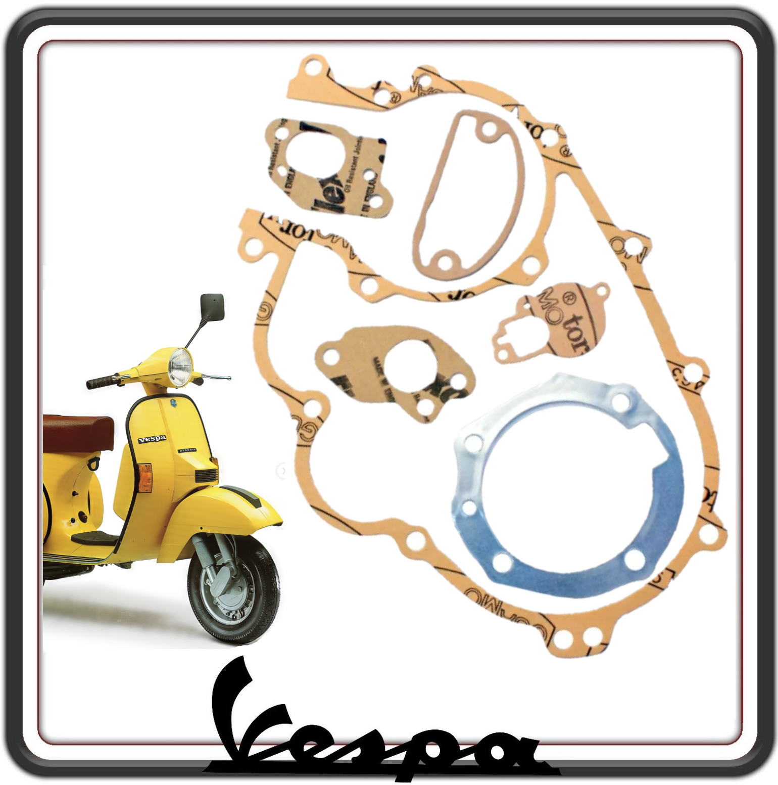 GUARNIZIONI MOTORE COMPLETE COMPATIBILI PER VESPA PX 200 - VESPA PX PE 200