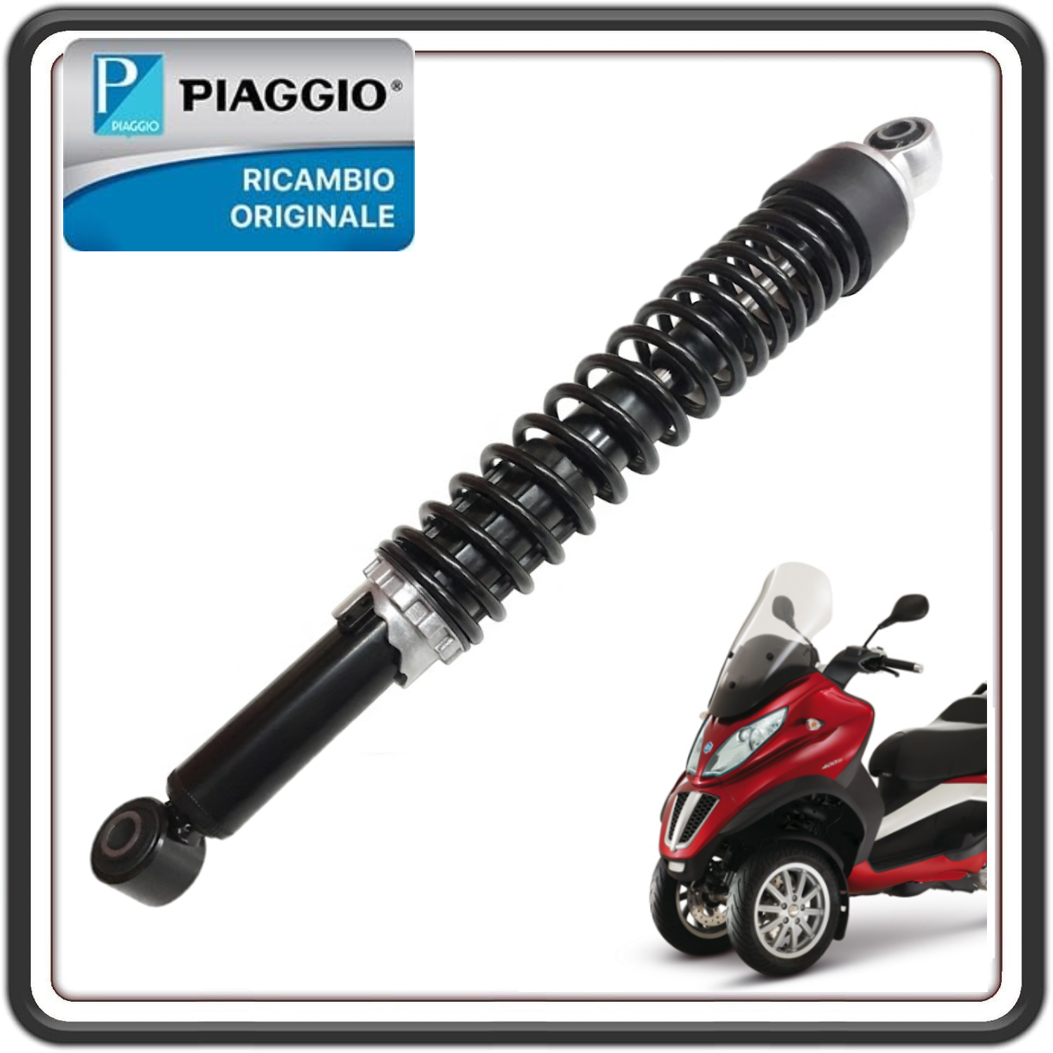 AMMORTIZZATORE POSTERIORE PER PIAGGIO MP3 400 DAL 2007 AL 2011 - PIAGGIO MP3 500 DAL 2011 AL 2019 ORIGINALE PIAGGIO 1C003545R5