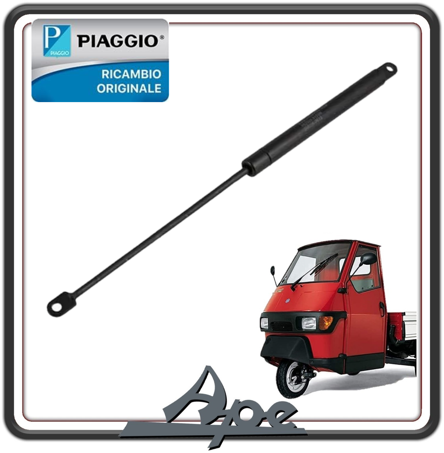 PISTONCINO MOLLA A GAS ALZA PORTELLONE POSTERIORE PER PIAGGIO APE 50 - APE CAR MAX POKER - APE TM 703 (LEGGI APPLICAZIONI) ORIGINALE PIAGGIO 56606R