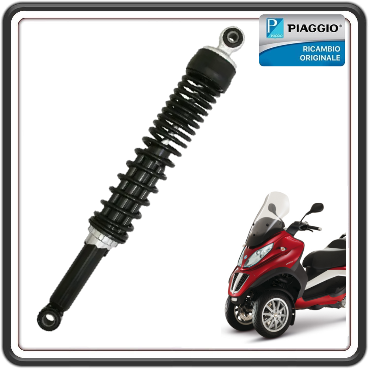 AMMORTIZZATORE POSTERIORE PER PIAGGIO MP3 125 DAL 2011 AL 2013 - MP3 300 DAL 2011 AL 2016 - MP3 300 2020 - MP3 400 DAL 2017 AL 2018 ORIGINALE PIAGGIO 666143
