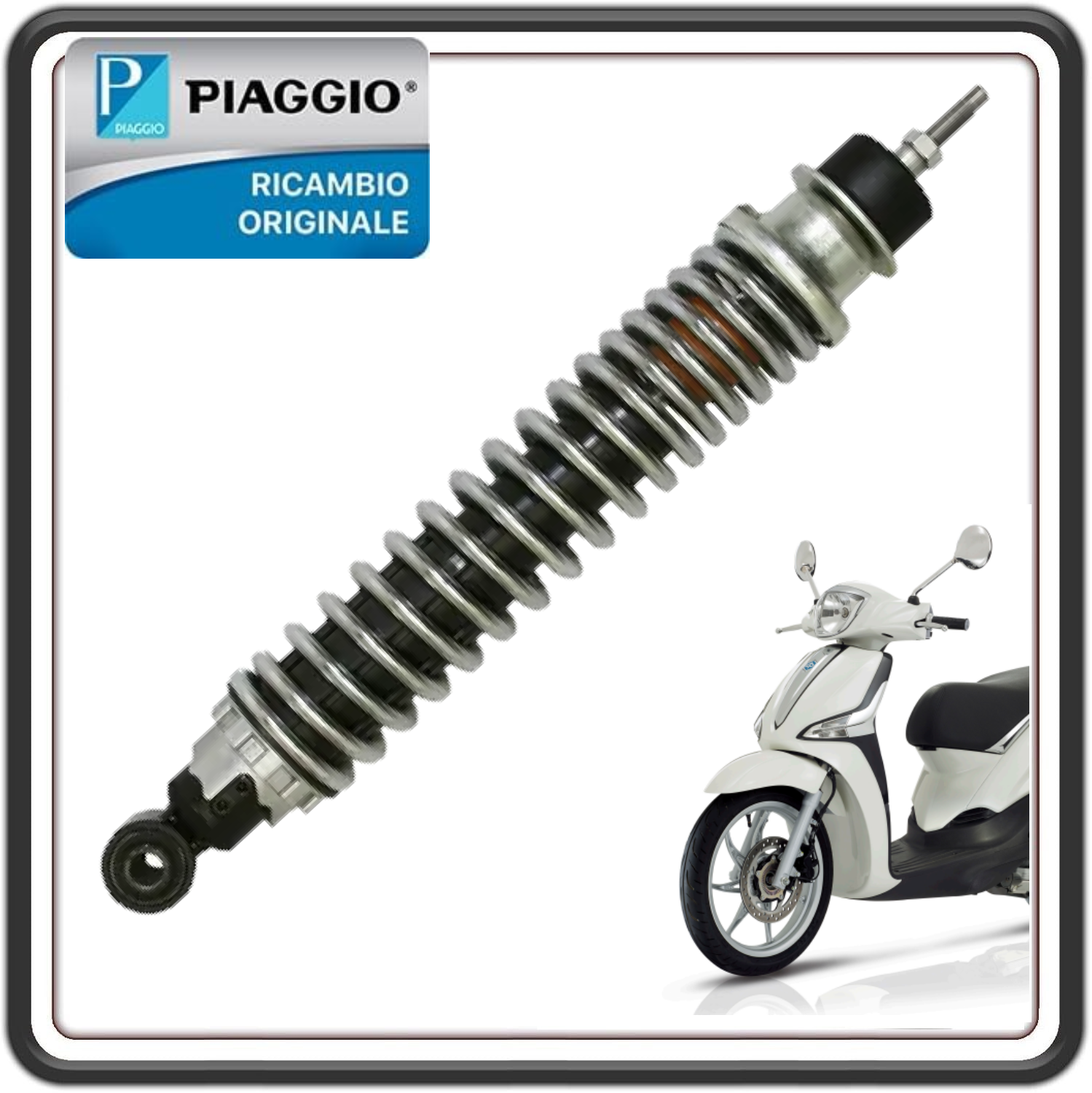 AMMORTIZZATORE POSTERIORE PER PIAGGIO LIBERTY 125 - 150 DAL 2015 AL 2020 ORIGINALE PIAGGIO 1C002257
