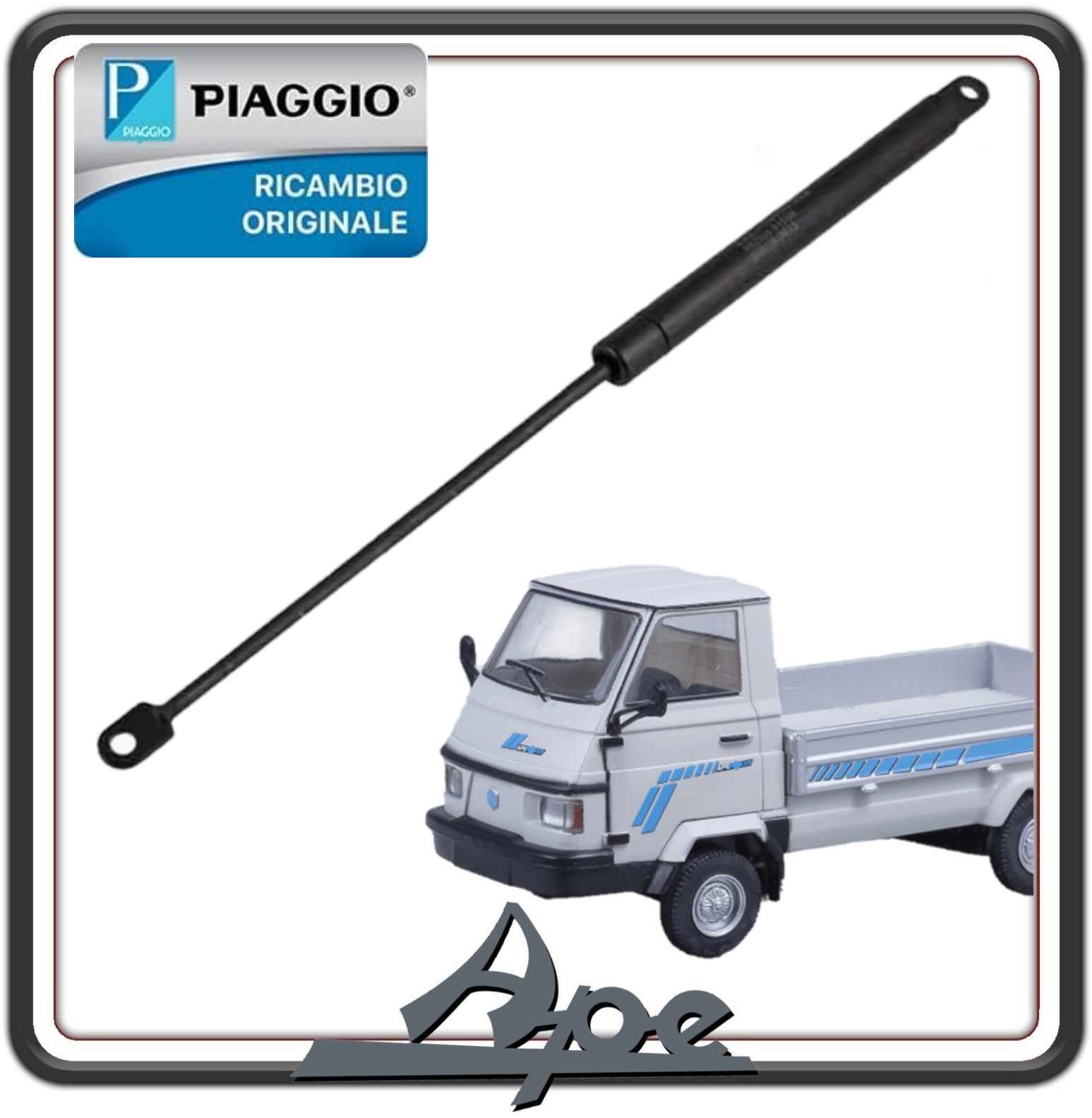 PISTONCINO MOLLA A GAS ALZA PORTELLONE POSTERIORE PER PIAGGIO APE 50 - APE CAR MAX POKER - APE TM 703 (LEGGI APPLICAZIONI) ORIGINALE PIAGGIO 56606R