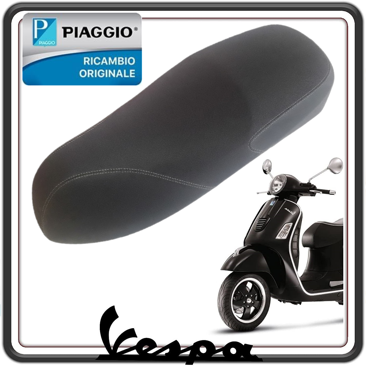 SELLA SEDILE PER PIAGGIO VESPA GTS 125 DAL 2024 AL 2025 - VESPA GTS 310 DAL 2024 AL 2026 ORIGINALE PIAGGIO 1B009579000C6