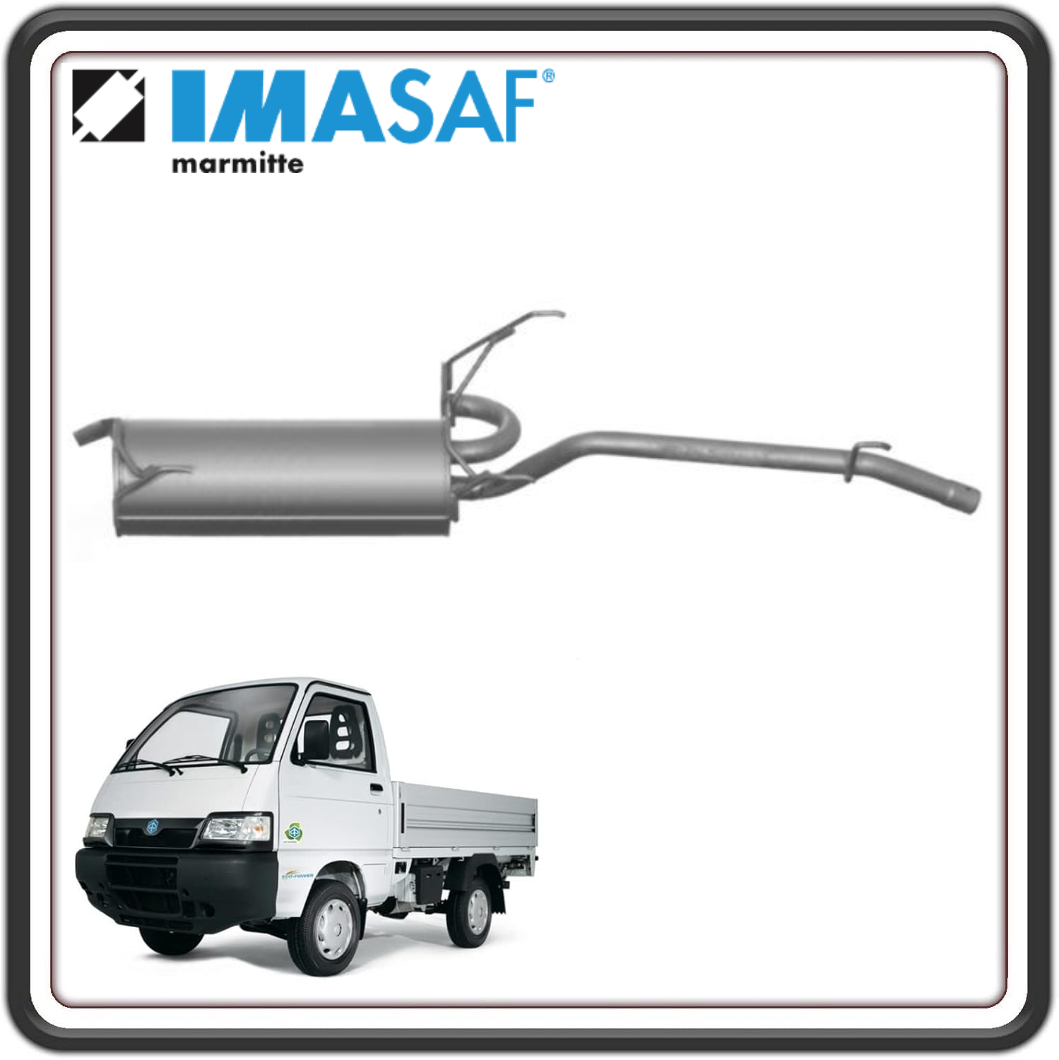 MARMITTA TERMINALE DI SCARICO IMASAF COMPATIBILE CON PIAGGIO PORTER 1300 16V DAL 1998 AL 2010 SENZA CATALIZZATORE