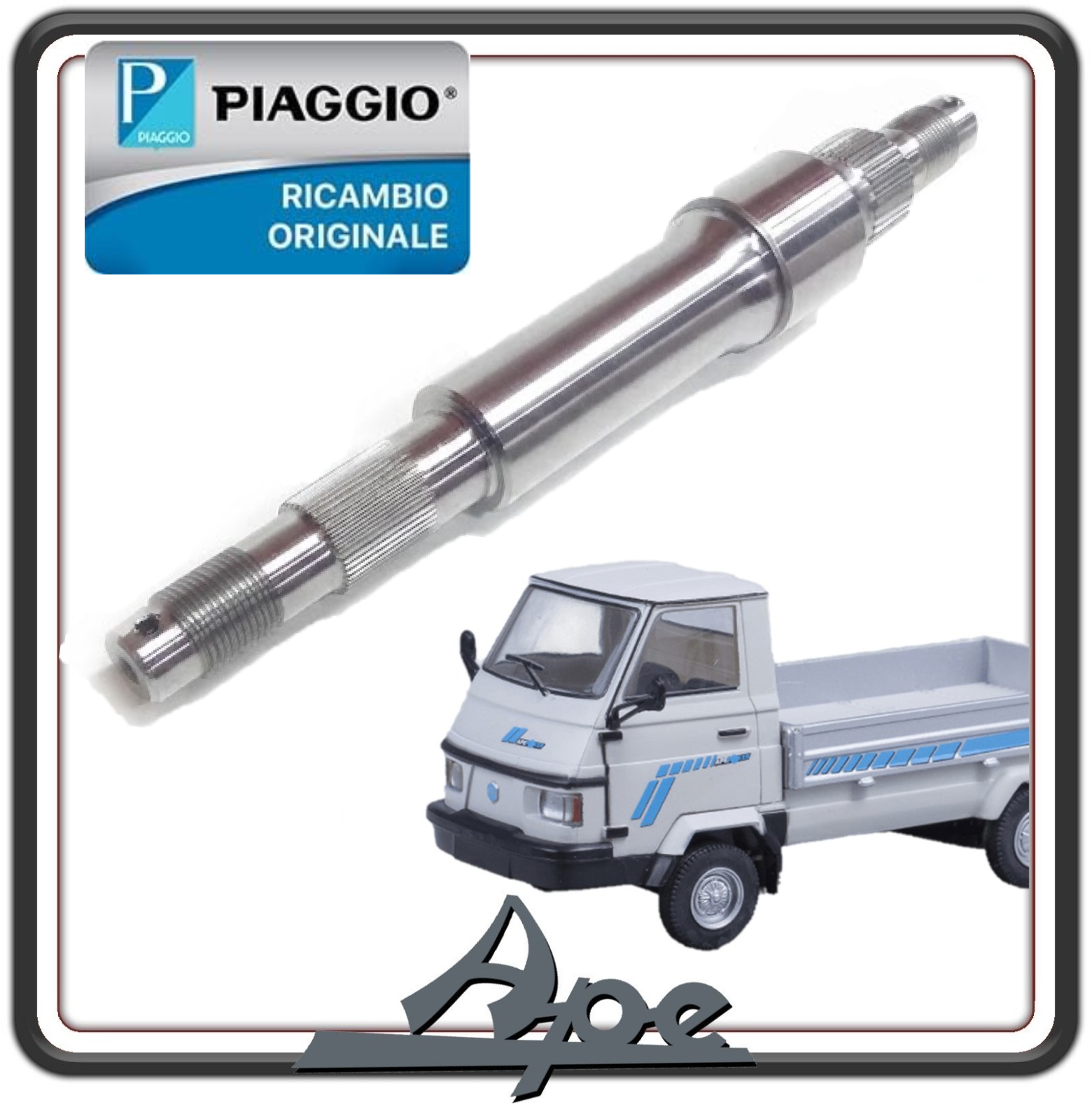 ASSE RUOTA POSTERIORE PER PIAGGIO APE CAR - MAX DIESEL DAL 1986 AL 1996 - PIAGGIO APE POKER BENZINA E DIESEL DAL 1993 AL 2004 ORIGINALE PIAGGIO 2289636