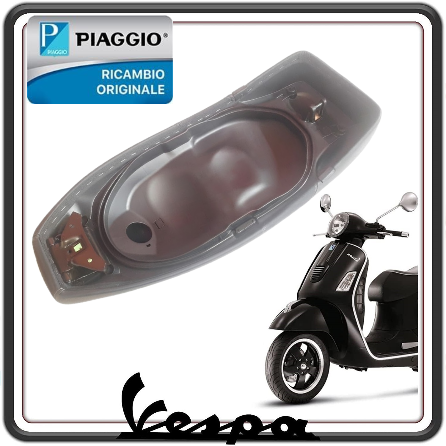 SELLA SEDILE PER PIAGGIO VESPA GTS 125 DAL 2024 AL 2025 - VESPA GTS 310 DAL 2024 AL 2026 ORIGINALE PIAGGIO 1B009579000C6