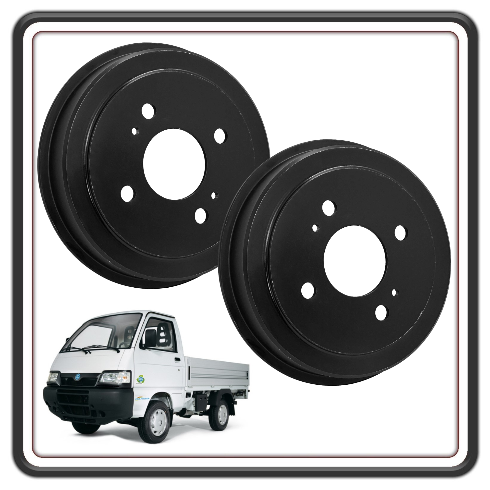 KIT COPPIA 2 TAMBURO TAMBURI FRENO PER PIAGGIO PORTER 1300 16V FINO AL 2009 MOTORE DAIHATSU- PIAGGIO PORTER 1200 1400 DIESEL FINO AL 2005