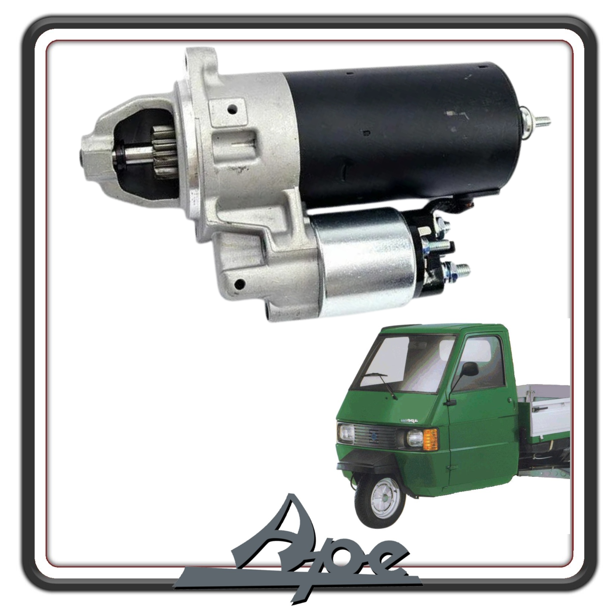 MOTORINO AVVIAMENTO COMPATIBILE PER PIAGGIO APE CALESSINO DIESEL - APE CLASSIC 601 DIESEL - APE TM P703 DIESEL - APE POKER DIESEL - APE CAR - MAX DIESEL