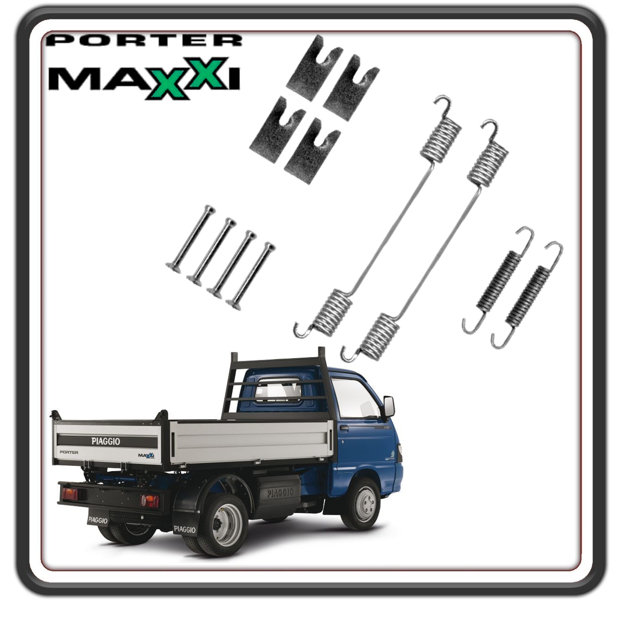 KIT MOLLA MOLLE GANASCE CEPPI FRENO POSTERIORI PER PIAGGIO PORTER MAXXI