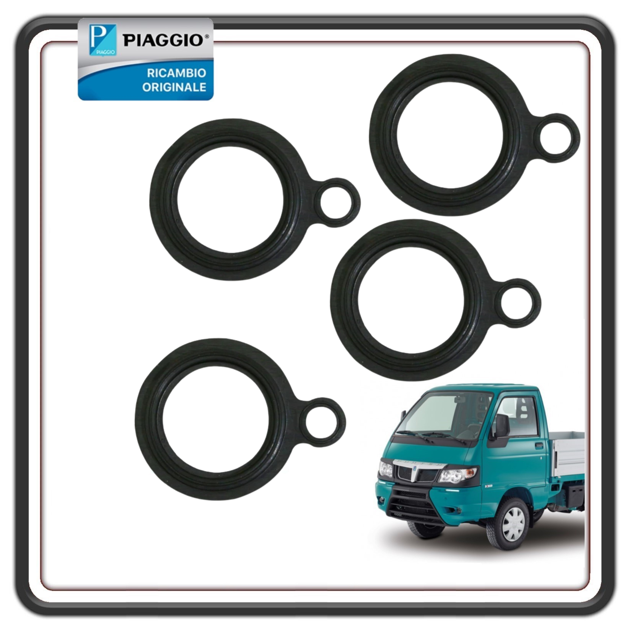 KIT 4 GUARNIZIONE GUARNIZIONI O-RING COPERCHIO TESTA PER PIAGGIO PORTER MULTITECH ORIGINALE PIAGGIO B010076