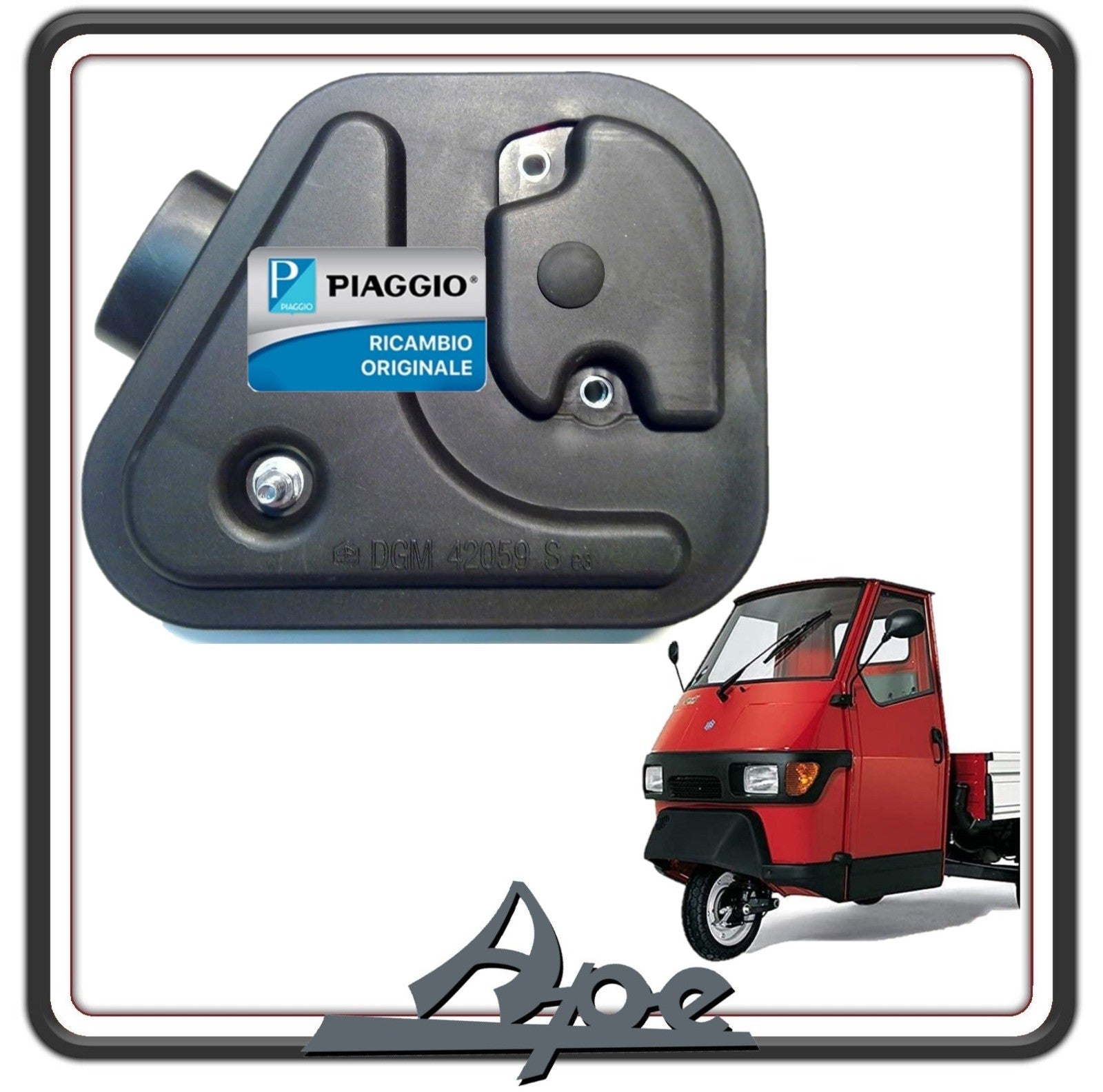 SCATOLA CASSA DEPURATORE FILTRO ARIA PER PIAGGIO APE 50 DAL 1980 IN POI ORIGINALE PIAGGIO 295322