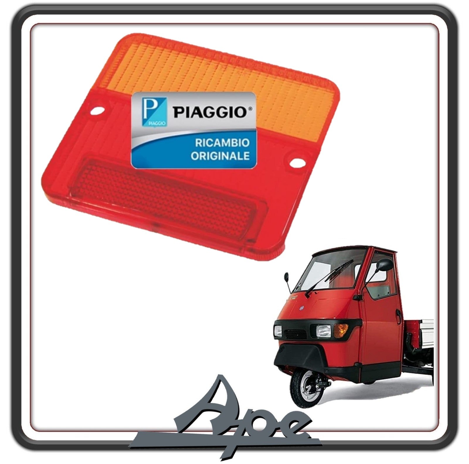 TRASPARENTE PLASTICA GEMMA VETRINO FRECCIA INDICATORE DI DIREZIONE POSTERIORE DESTRA DESTRO O SINISTRA SINISTRO PIAGGIO APE 50 ORIGINALE PIAGGIO 250620