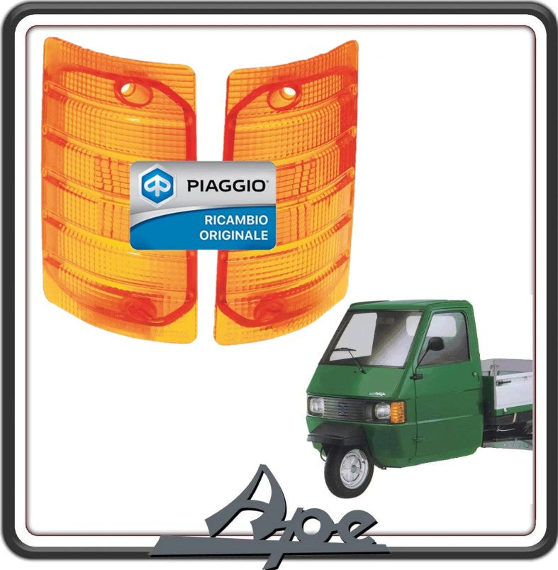 KIT COPPIA TRASPARENTE PLASTICA PLASTICHE GEMMA GEMME VETRINO VETRINI FRECCIA FRECCE INDICATORE DI DIREZIONE ANTERIORE PER PIAGGIO 703 ORIGINALE PIAGGIO 213716 - 213717.