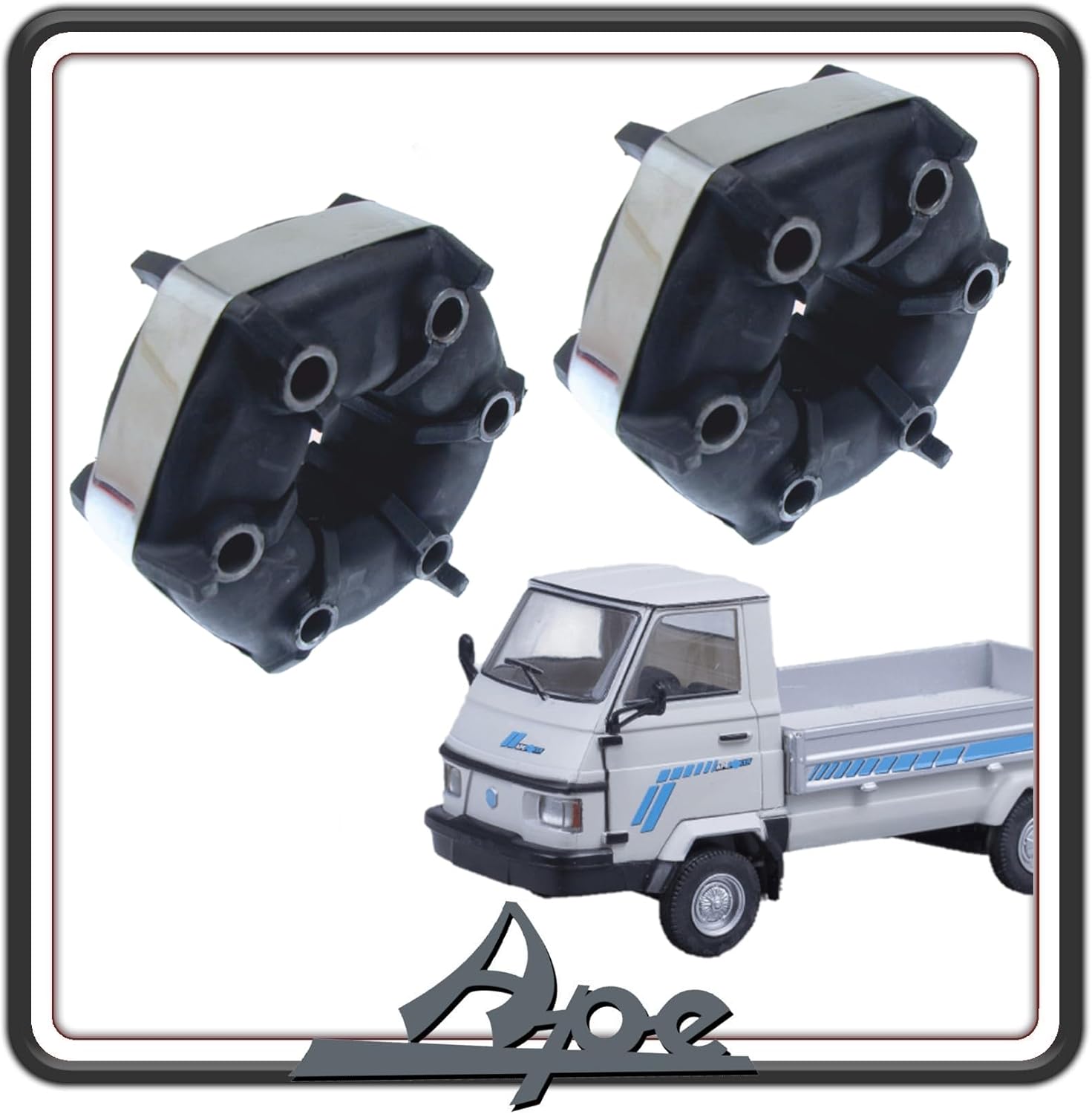 KIT COPPIA DUE GIUNTO GIUNTI ELASTICO SEMIASSE PER PIAGGIO APE POKER - PIAGGIO APE CAR TUTTI I MODELLI - PIAGGIO APE MAX FORO DA 10 mm ORIGINALE PIAGGIO 226345