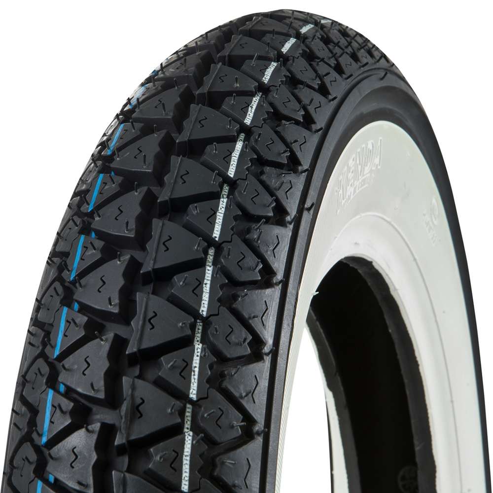 KIT TRE PNEUMATICO PNEUMATICI COPERTONE COPERTONI GOMMA GOMME 3.00 - 10 COMPATIBILI PER PIAGGIO VESPA 125 PRIMAVERA - VESPA 50 SPECIAL - VESPA PK CON FASCIA BORDO BIANCA BIANCO.