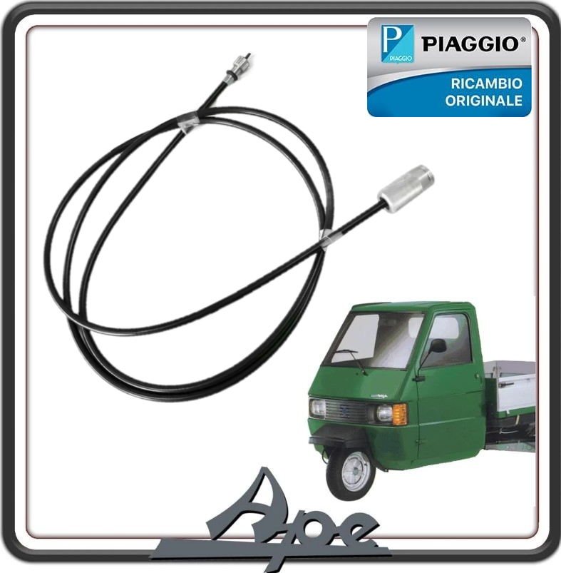 TRASMISSIONE FILO CAVO CONTACHILOMETRI CONTA KM COMPLETO DI GUAINA PER PIAGGIO APE TM 703 BENZINA - PIAGGIO APE 602 BENZINA ORIGINALE PIAGGIO 194371