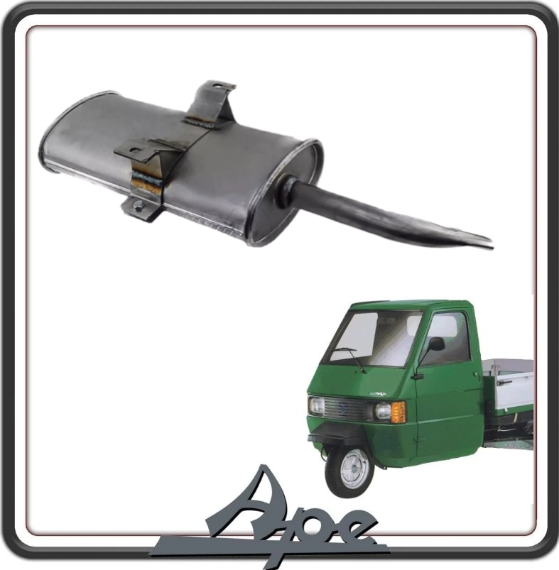 MARMITTA TERMINALE DI SCARICO RINFORZATO COMPLETA COMPATIBILE PER PIAGGIO TM 703 DIESEL DAL 1987 AL 2004 - PIAGGIO APE CAR-MAX DIESEL DAL 1986 AL 1996 - PIAGGIO POKER DIESEL DAL 1993 AL 1997