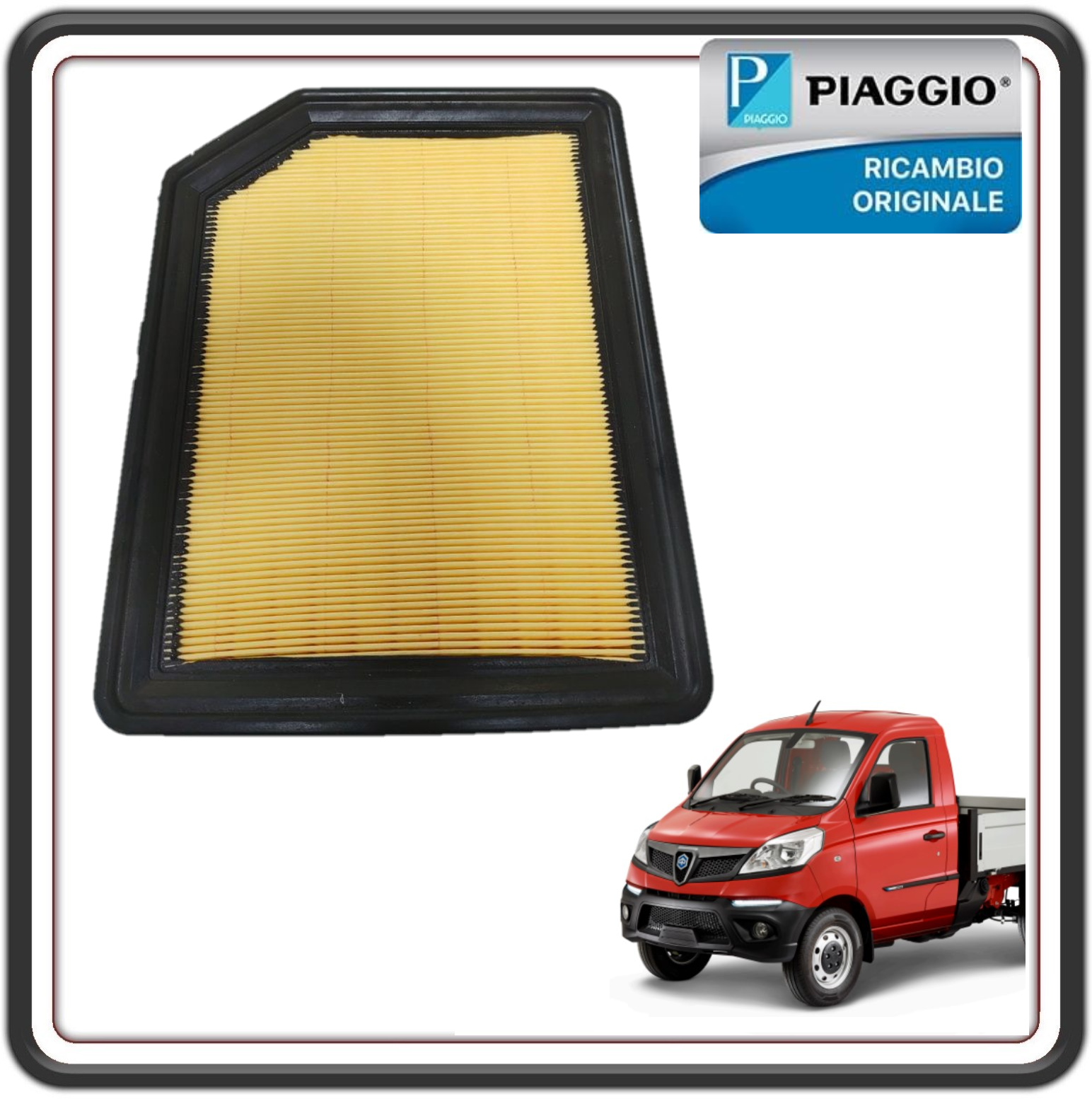 FILTRO ARIA ELEMENTO FILTRANTE PER PIAGGIO PORTER NP6 TUTTI I MODELLI ORIGINALE PIAGGIO WET119218010A0
