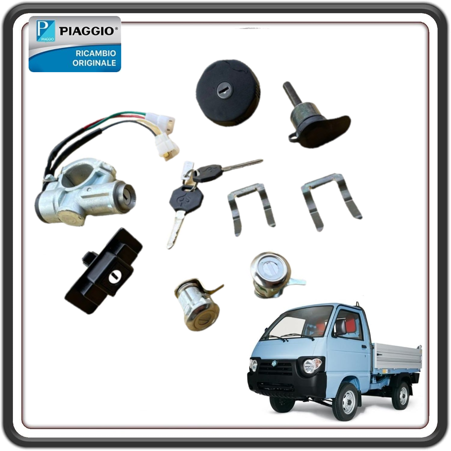 KIT BLOCCASTERZO COMPLETO DI SERRATURE PER PIAGGIO QUARGO TUTTI I MODELLI ORIGINALE PIAGGIO 613768