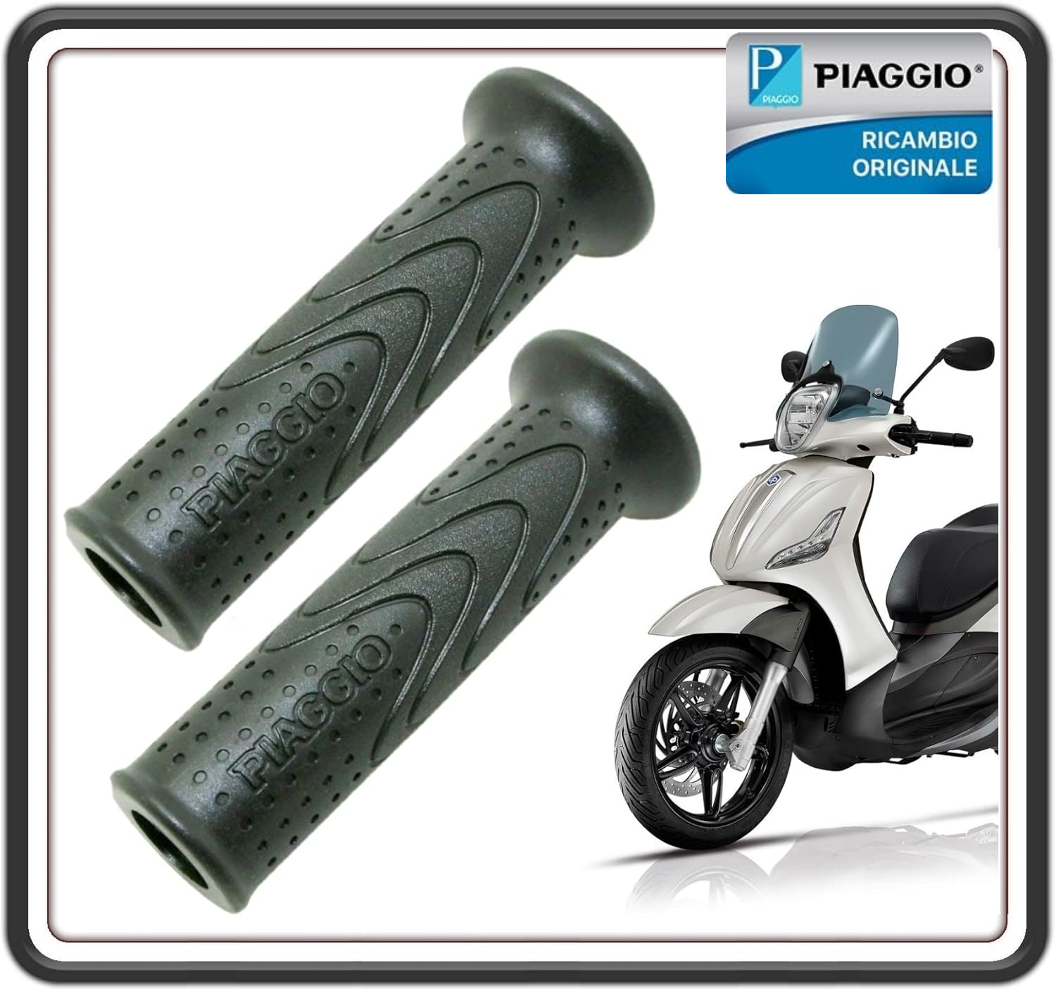 KIT COPPIA MANOPOLE ORIGINALI PER PIAGGIO BEVERLY 350 - BEVERLY 300 IE 2010-2014 - PIAGGIO MP3 - X10 ORIGINALE PIAGGIO CM084202 - CM084201
