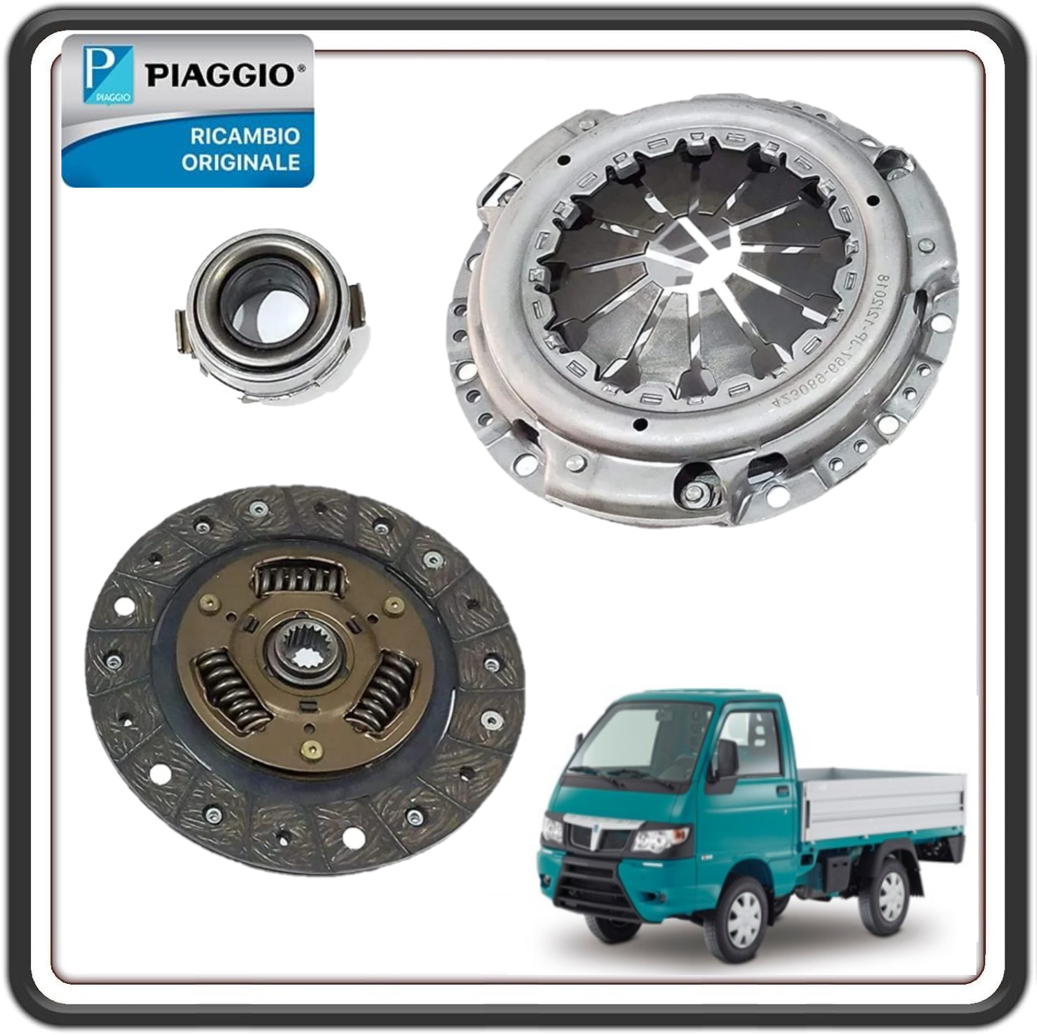 KIT FRIZIONE COMPLETO 3 PEZZI PER PIAGGIO PORTER MULTITECH E4-E5 DAL 2010 AL 2015 - PIAGGIO PORTER MAXXI MULTITECH E4-E5 DAL 2010 AL 2015 ORIGINALE PIAGGIO 1R000148