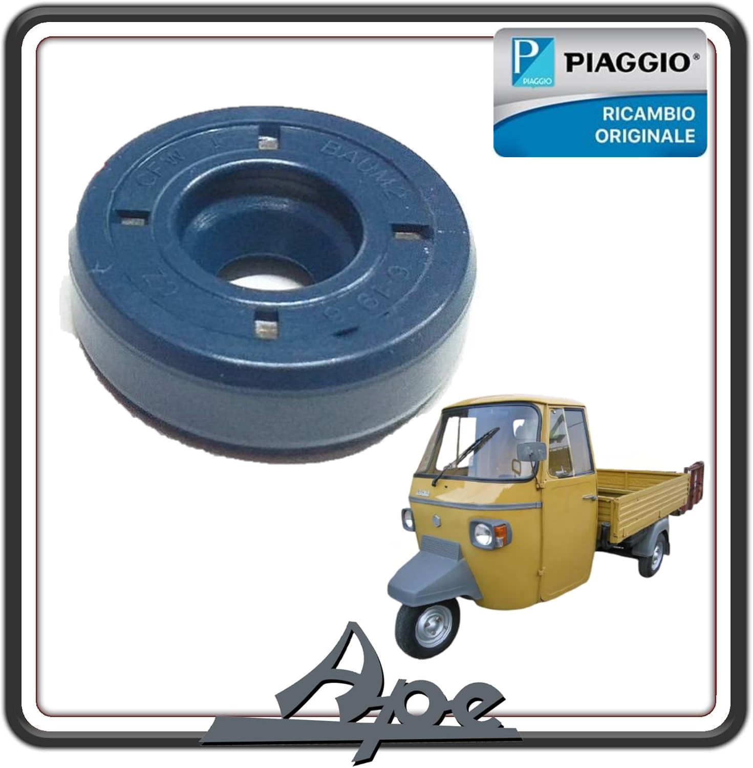 ANELLO DI TENUTA PARAOLIO RINVIO CONTACHILOMETRI PER PIAGGIO APE 50 1 TIPO MONOFARO DAL 1980 AL 1985 - PIAGGIO APE 50 2 FARI DAL 1998 AL 2022 - PIAGGIO APE TM 703 -PIAGGIO APE 602 - PIAGGIO APE MP 501-601 ORIGINALE PIAGGIO 1A023425