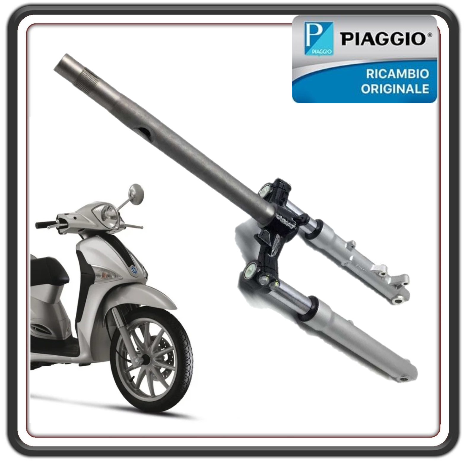 FORCELLA ANTERIORE COMPLETA PER PIAGGIO LIBERTY 125-150 DAL 2015 AL 2022 ORIGINALE PIAGGIO 1C003512R