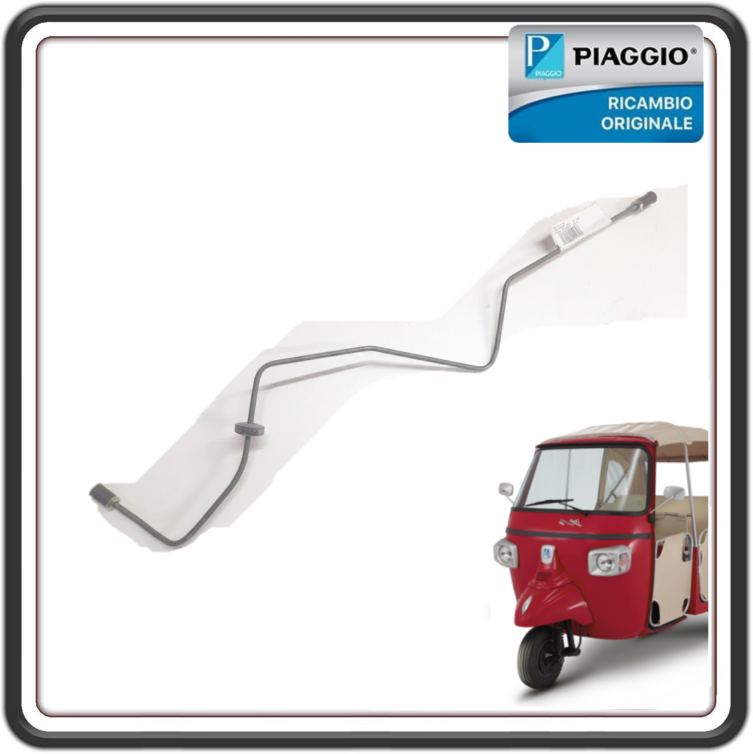 TUBO TUBAZIONE FRENO POSTERIORE DESTRO DX PER PIAGGIO APE CALESSINO 200 BENZINA DAL 2013 AL 2017 ORIGINALE PIAGGIO B041160